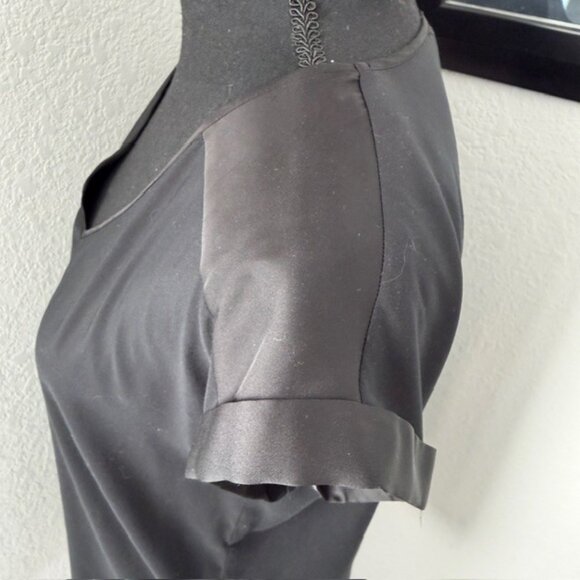 EXPRESS Black V-Neck Short Sleeve Blouse Small - Picture 10 of 12